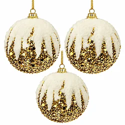 3-lü Qarlı Qızılı Yolka Şarı – 8 sm (599-43) - 