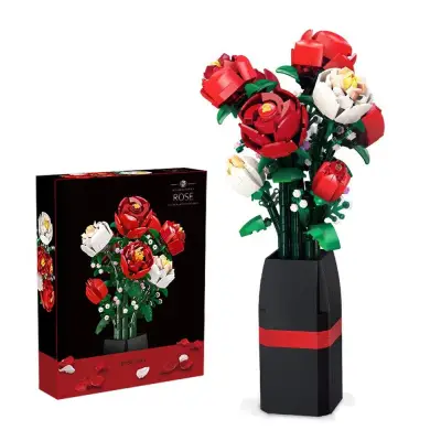 Lego Qırmızı və Ağ Gül Buketi Vazalı (218-7) - 1