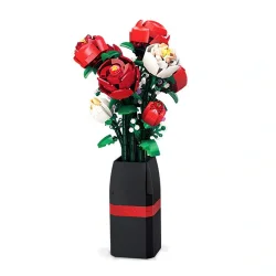 Lego Qırmızı və Ağ Gül Buketi Vazalı (218-7) - 2