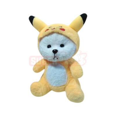 Yumşaq Pikachu Geyimli Ayı Mişkası 28sm - 1