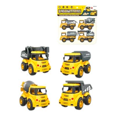 Sadə İnşaat Maşınları 4-lü Set (374-170) - 1