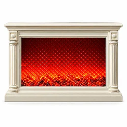 Yeni İl Dekorativ Kamin Sobası – Ağ, 63 × 13 × 37 sm (665-9) - 
