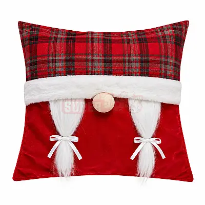 Yeni il yastıq üzü 43x43 sm – Santa Gnome dizaynlı (642-10) - 1