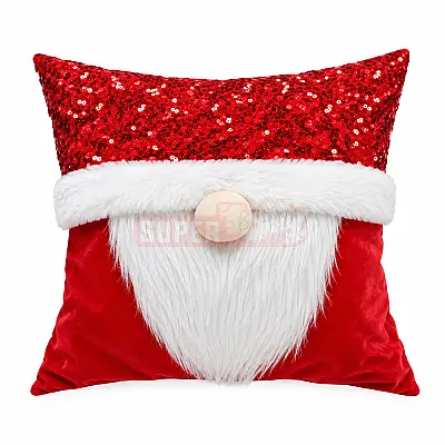Yeni il yastıq üzü 43x43 sm – Santa Gnome dizaynlı (642-9) - 1